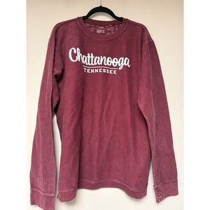 Royce Chattanooga Tennessee Corduroy Pullover Sweatshirt Large Maroon